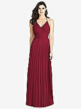 Rear View Thumbnail - Burgundy Ruffled Strap Cutout Wrap Maxi Dress