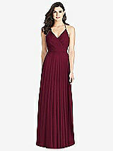 Rear View Thumbnail - Cabernet Ruffled Strap Cutout Wrap Maxi Dress