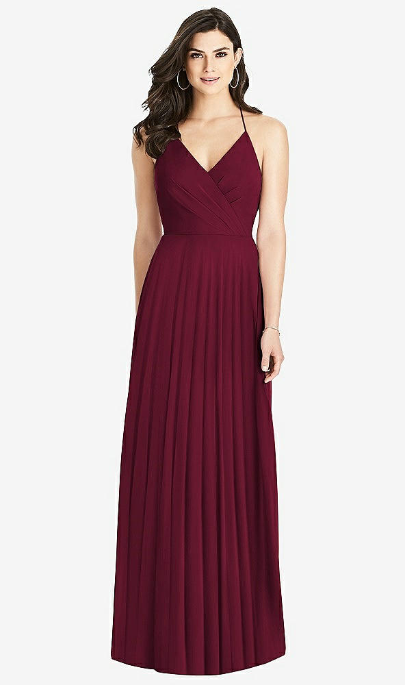 Back View - Cabernet Ruffled Strap Cutout Wrap Maxi Dress