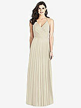 Rear View Thumbnail - Champagne Ruffled Strap Cutout Wrap Maxi Dress