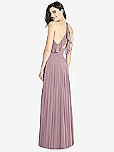 Front View Thumbnail - Dusty Rose Ruffled Strap Cutout Wrap Maxi Dress