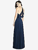 Front View Thumbnail - Midnight Navy Ruffled Strap Cutout Wrap Maxi Dress