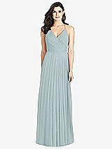 Rear View Thumbnail - Morning Sky Ruffled Strap Cutout Wrap Maxi Dress