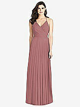 Rear View Thumbnail - Rosewood Ruffled Strap Cutout Wrap Maxi Dress