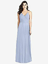 Rear View Thumbnail - Sky Blue Ruffled Strap Cutout Wrap Maxi Dress