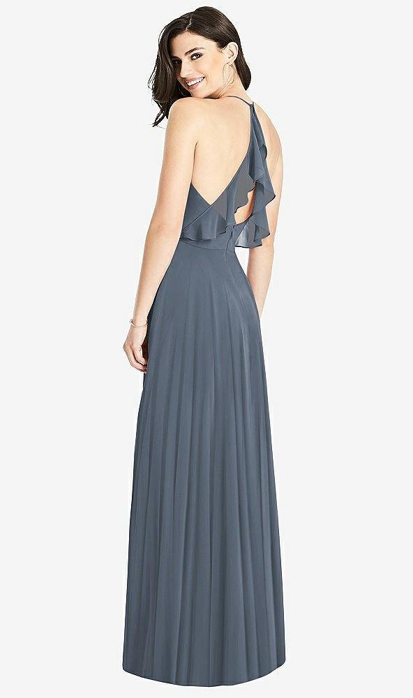 Front View - Silverstone Ruffled Strap Cutout Wrap Maxi Dress