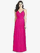 Rear View Thumbnail - Think Pink Ruffled Strap Cutout Wrap Maxi Dress