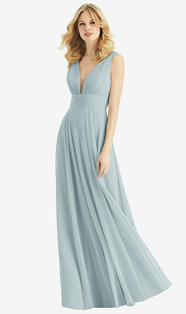 Front View - Morning Sky & Light Nude Bella Bridesmaids Dress BB109