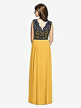 Rear View Thumbnail - NYC Yellow & Midnight Navy Dessy Collection Junior Bridesmaid Dress JR542