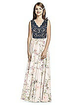 Front View Thumbnail - Blush Garden & Midnight Navy Dessy Collection Junior Bridesmaid Dress JR542