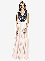 Front View Thumbnail - Blush & Midnight Navy Dessy Collection Junior Bridesmaid Dress JR542