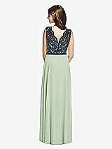 Rear View Thumbnail - Celadon & Midnight Navy Dessy Collection Junior Bridesmaid Dress JR542