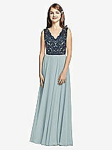 Front View Thumbnail - Morning Sky & Midnight Navy Dessy Collection Junior Bridesmaid Dress JR542