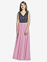 Front View Thumbnail - Powder Pink & Midnight Navy Dessy Collection Junior Bridesmaid Dress JR542