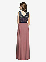 Rear View Thumbnail - Rosewood & Midnight Navy Dessy Collection Junior Bridesmaid Dress JR542