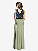 Rear View Thumbnail - Sage & Midnight Navy Dessy Collection Junior Bridesmaid Dress JR542