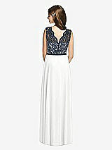 Rear View Thumbnail - White & Midnight Navy Dessy Collection Junior Bridesmaid Dress JR542