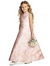 Front View Thumbnail - Bow And Blossom Print Flower Girl Dress FL4062FP