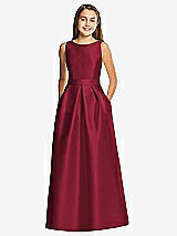 Front View Thumbnail - Burgundy Alfred Sung Junior Bridesmaid Style JR544