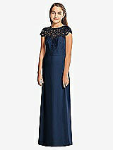 Front View Thumbnail - Midnight Navy Alfred Sung Junior Bridesmaid Dress JR546