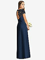 Rear View Thumbnail - Midnight Navy Alfred Sung Junior Bridesmaid Dress JR546