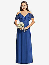 Front View Thumbnail - Classic Blue Dessy Collection Junior Bridesmaid Dress JR548