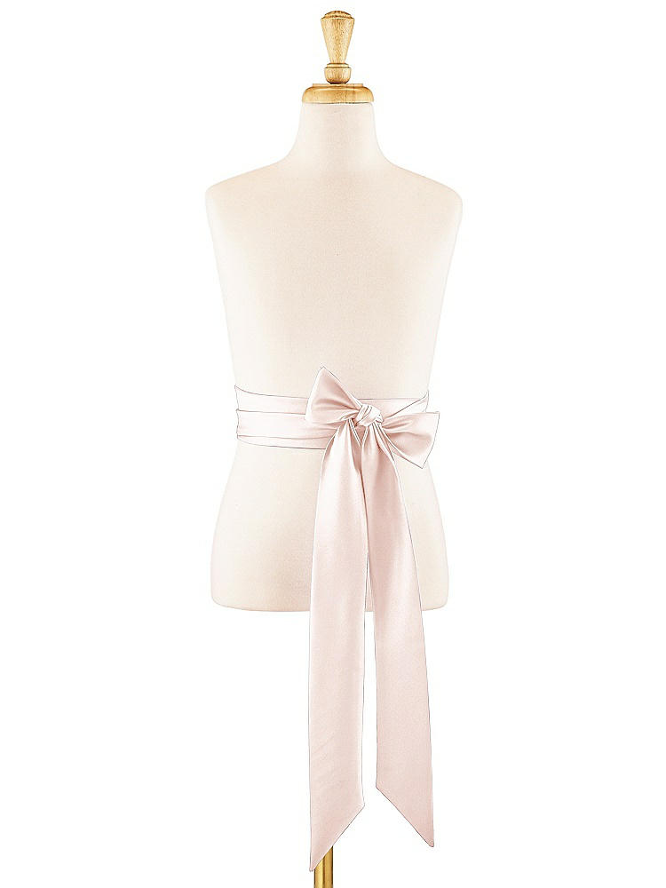 Front View - Blush Satin Twill Flower Girl Sash