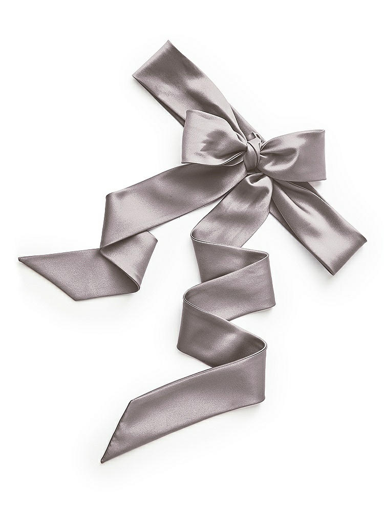 Back View - Cashmere Gray Satin Twill Flower Girl Sash