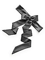 Rear View Thumbnail - Gunmetal Satin Twill Flower Girl Sash