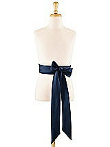 Front View Thumbnail - Midnight Navy Satin Twill Flower Girl Sash