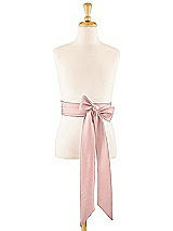 Front View Thumbnail - Rose - PANTONE Rose Quartz Satin Twill Flower Girl Sash