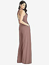 Rear View Thumbnail - Sienna V-Neck Backless Pleated Front Jumpsuit