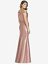 Rear View Thumbnail - Neu Nude Off-the-Shoulder Cuff Trumpet Gown with Front Slit