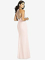 Rear View Thumbnail - Blush Sunburst Strap Back Mermaid Dress