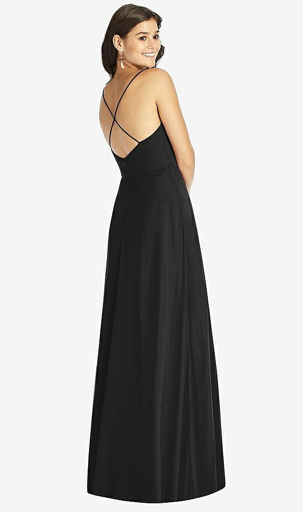 Back View - Black Criss Cross Back A-Line Maxi Dress