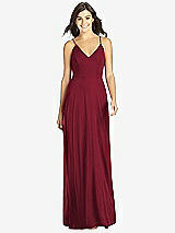 Front View Thumbnail - Burgundy Criss Cross Back A-Line Maxi Dress