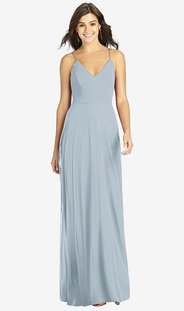 Front View - Mist Criss Cross Back A-Line Maxi Dress