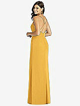 Rear View Thumbnail - NYC Yellow Criss Cross Back Mermaid Wrap Dress