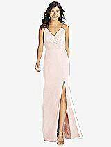 Front View Thumbnail - Blush Criss Cross Back Mermaid Wrap Dress