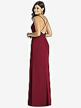 Rear View Thumbnail - Burgundy Criss Cross Back Mermaid Wrap Dress