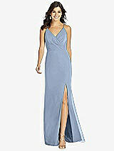 Front View Thumbnail - Cloudy Criss Cross Back Mermaid Wrap Dress