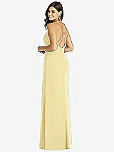 Rear View Thumbnail - Pale Yellow Criss Cross Back Mermaid Wrap Dress