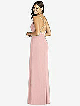 Rear View Thumbnail - Rose - PANTONE Rose Quartz Criss Cross Back Mermaid Wrap Dress