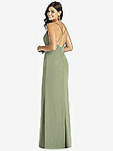 Rear View Thumbnail - Sage Criss Cross Back Mermaid Wrap Dress