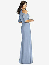 Rear View Thumbnail - Cloudy Ruffle Cold-Shoulder Mermaid Maxi Dress