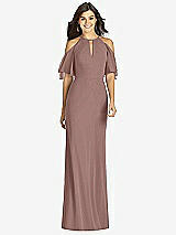 Front View Thumbnail - Sienna Ruffle Cold-Shoulder Mermaid Maxi Dress