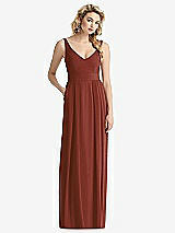 Front View Thumbnail - Auburn Moon Sleeveless Pleated Skirt Maxi Dress with Pockets