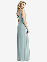 Rear View Thumbnail - Morning Sky Sleeveless Pleated Skirt Maxi Dress with Pockets