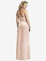 Rear View Thumbnail - Cameo Pleated Skirt Satin Maxi Dress with Pockets