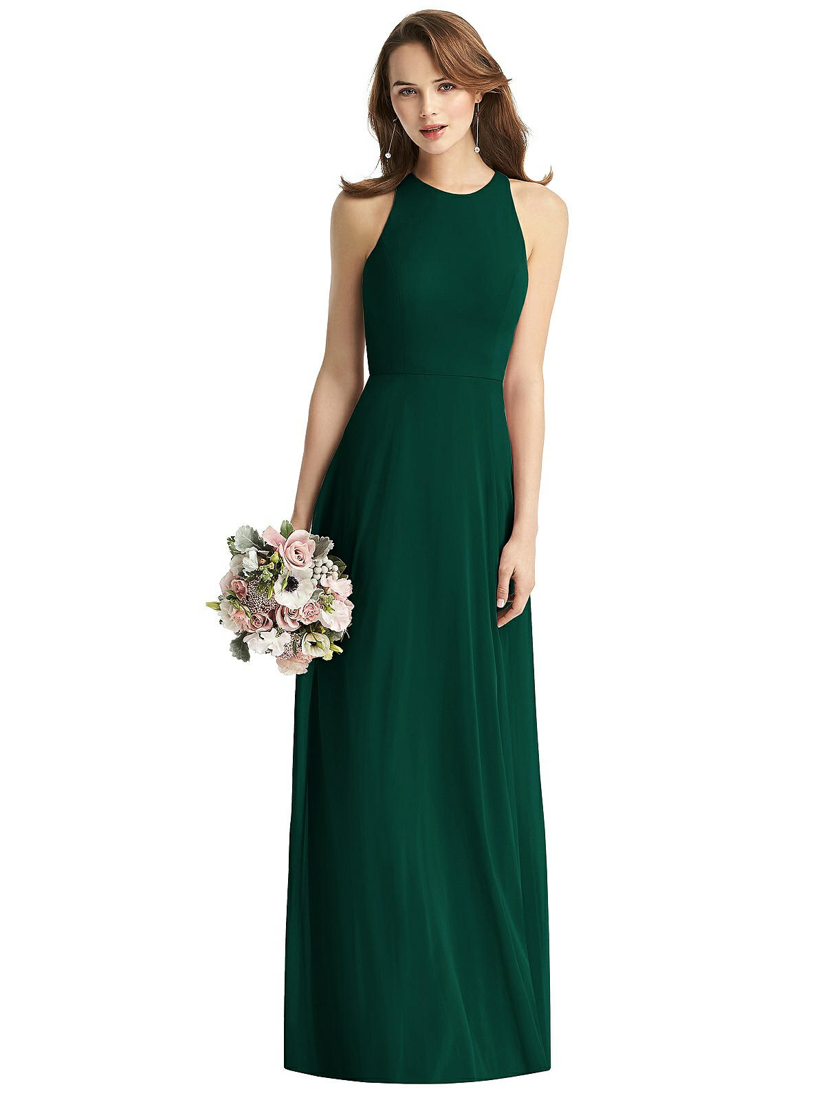 High-Neck Halter Multi Wear Convertible Bridesmaid Dresses Green